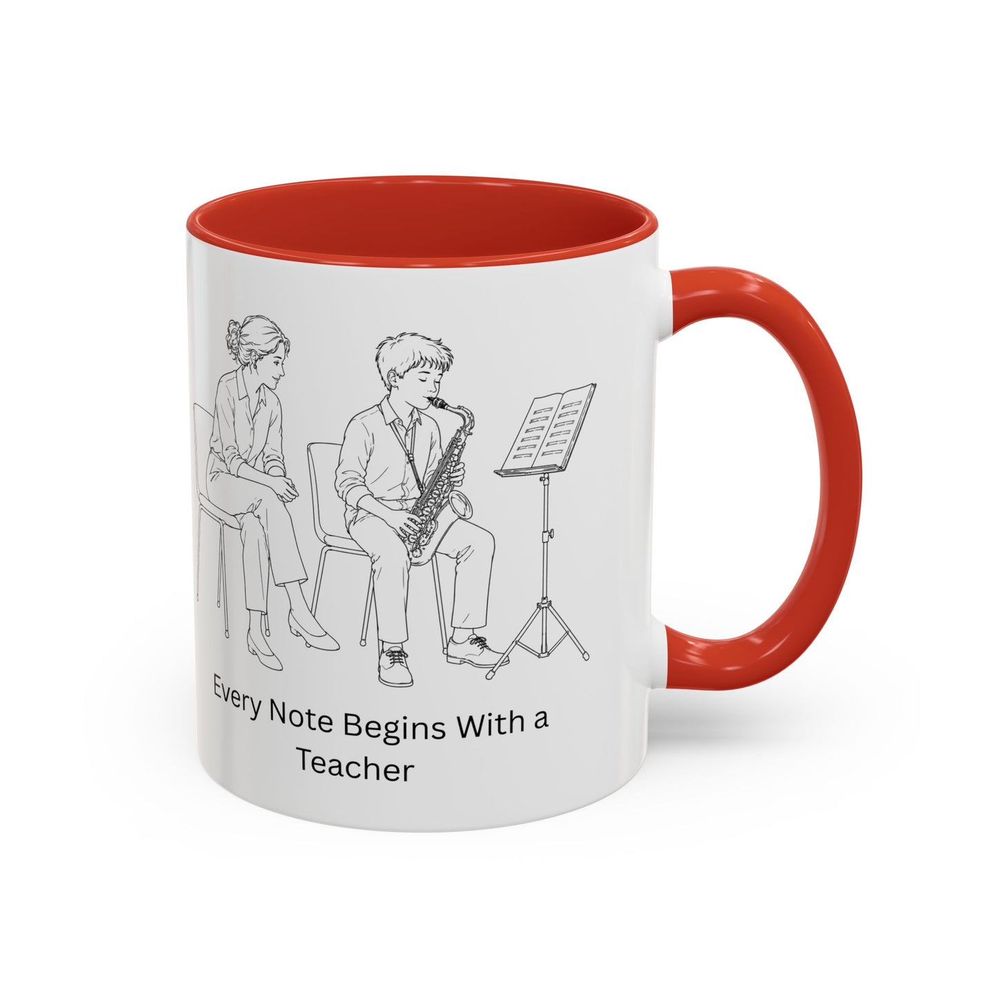 Saxaphone Teacher Coffee Mug — Every Note Begins With a Teacher