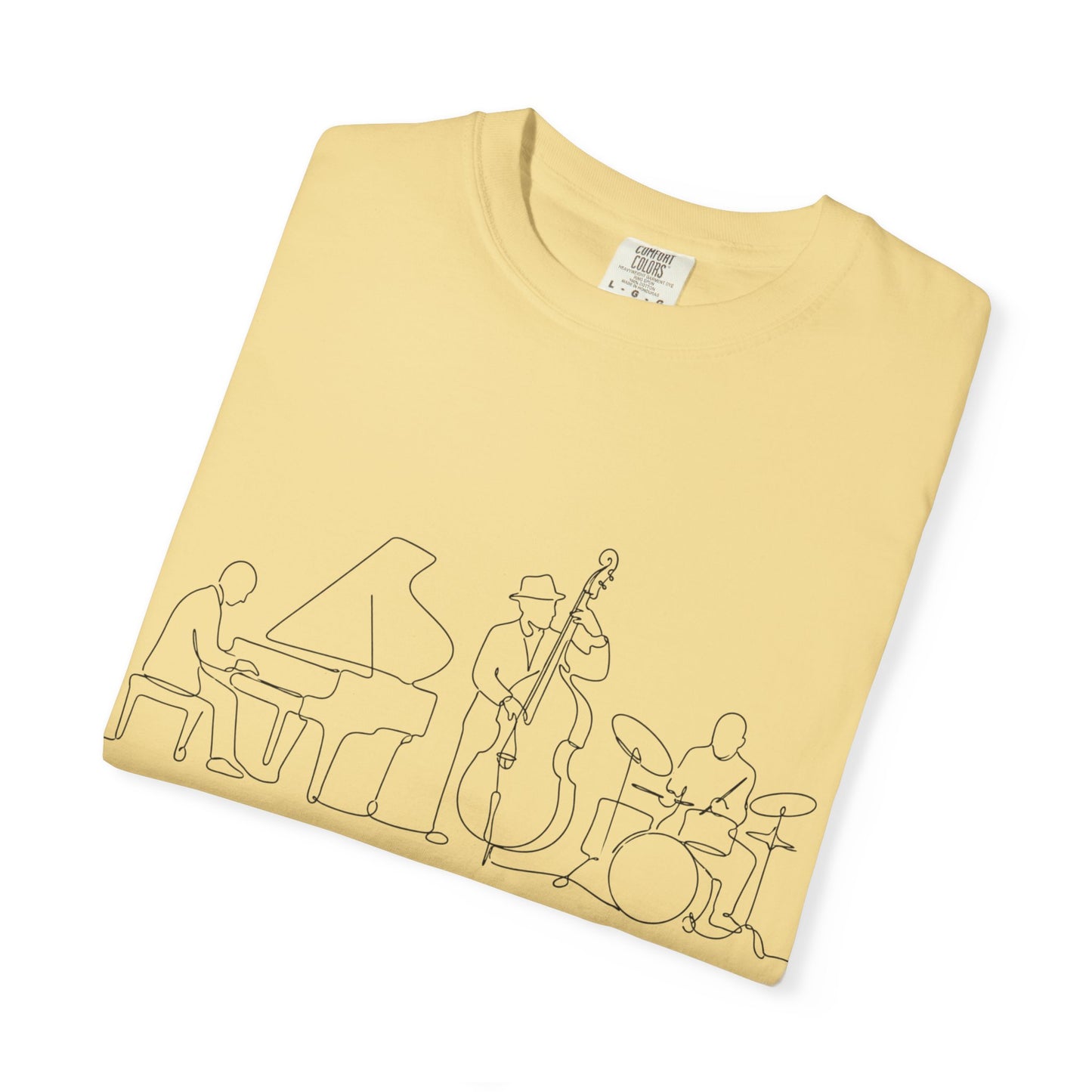 Jazz Band Line Art T-Shirt — "The City Sleeps" Minimal Music Tee