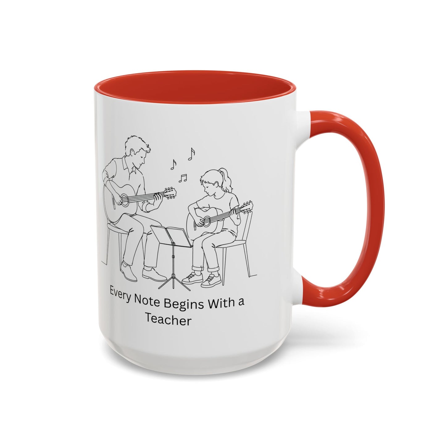 Guitar Teacher Coffee Mug - Every Note Begins With a Teacher
