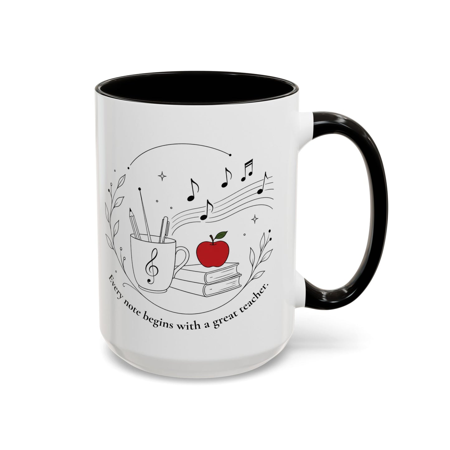 Teacher Appreciation Music Mug (11oz/15oz) — "Every note begins with a great teacher"
