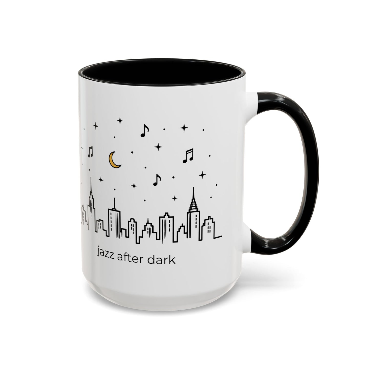 Jazz After Dark Coffee Mug — City Skyline Accent Mug (11/15oz)
