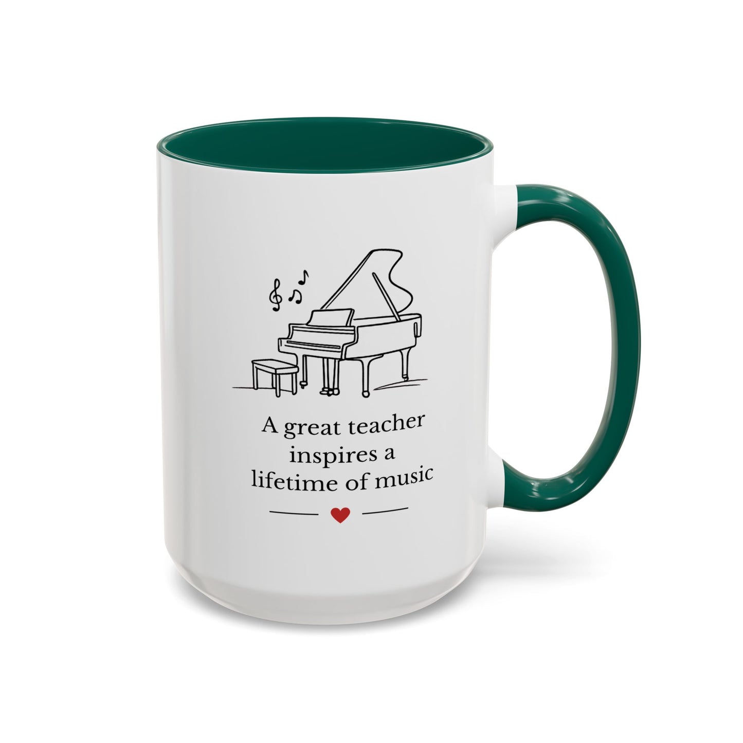 Music Teacher Mug — “A great teacher inspires a lifetime of music”