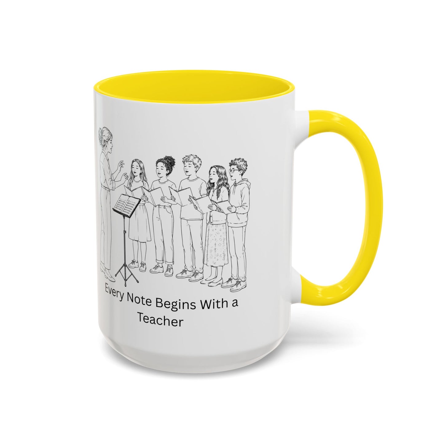 Choir Director Coffee Mug - Every Note Begins With a Teacher