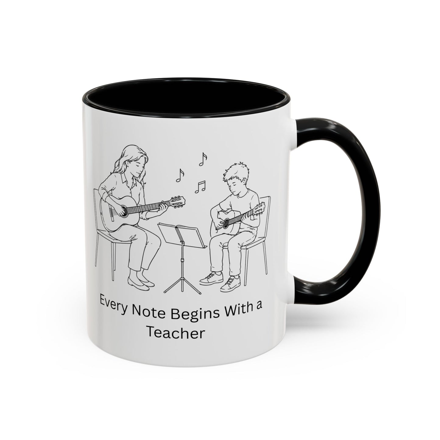 Guitar Teacher Coffee Mug - Every Note Begins With a Teacher
