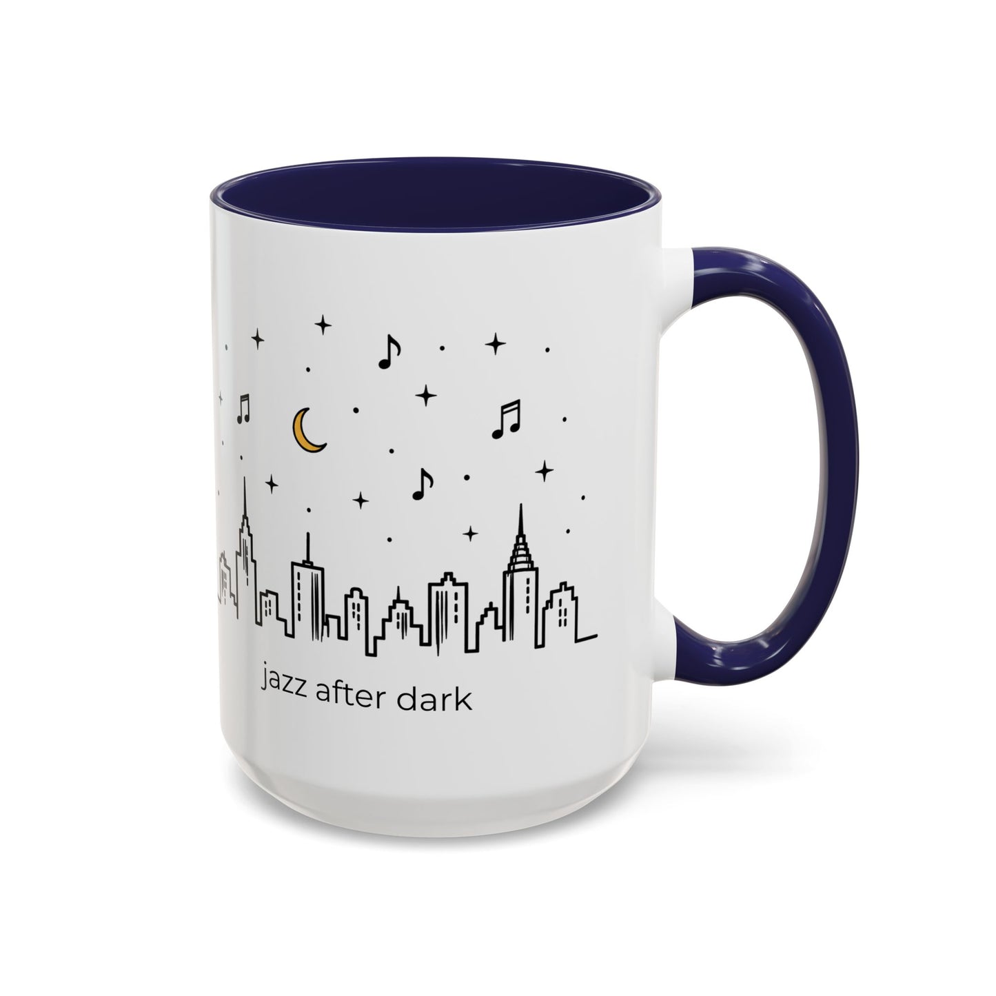 Jazz After Dark Coffee Mug — City Skyline Accent Mug (11/15oz)