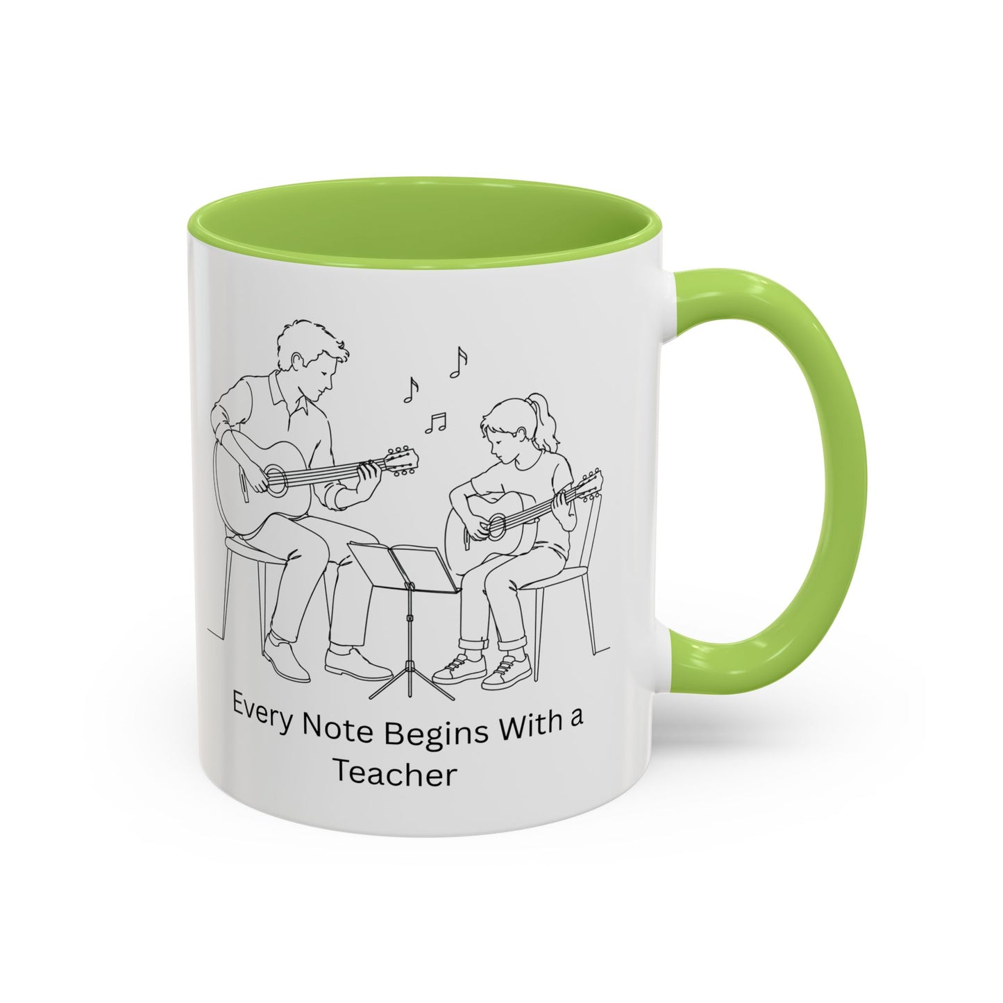 Guitar Teacher Coffee Mug - Every Note Begins With a Teacher