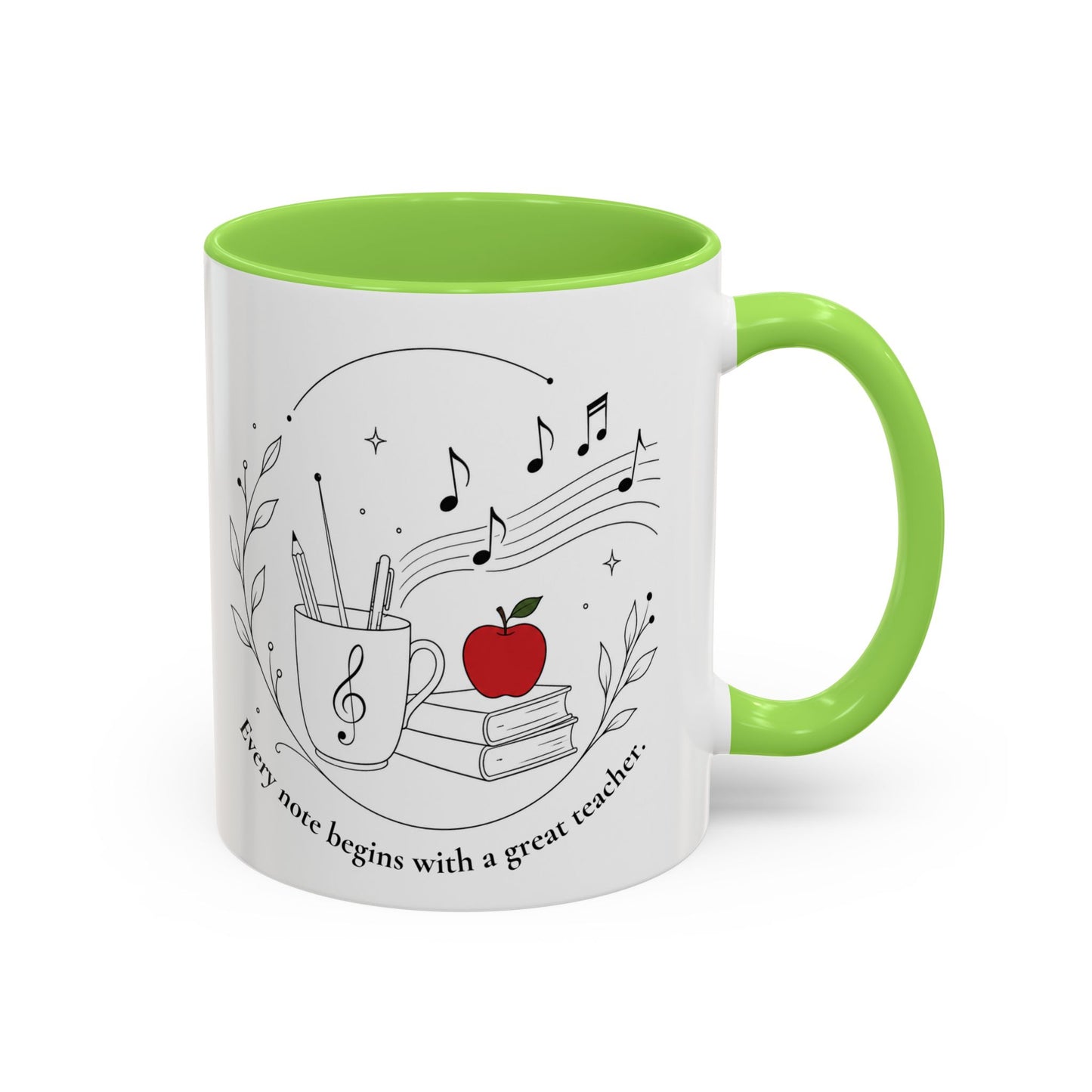 Teacher Appreciation Music Mug (11oz/15oz) — "Every note begins with a great teacher"