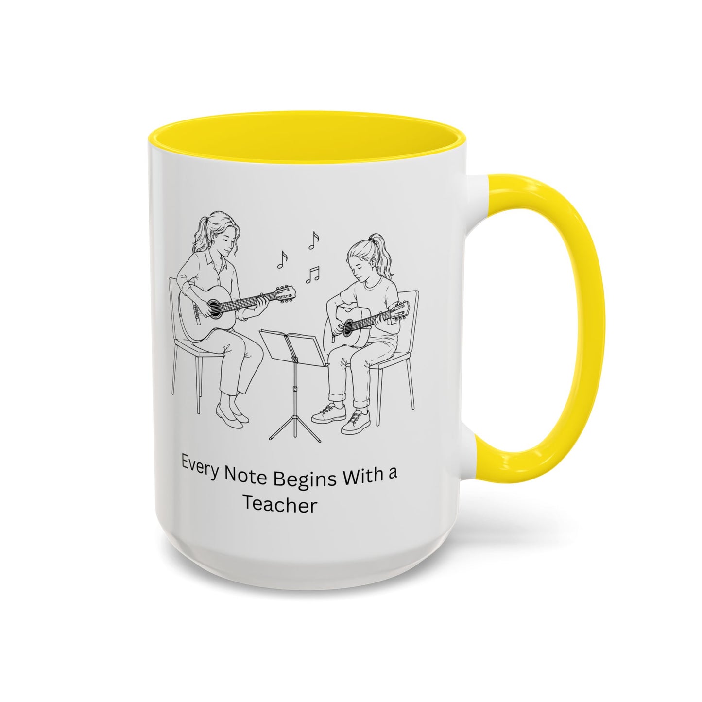 Guitar Teacher Coffee Mug - Every Note Begins With a Teacher