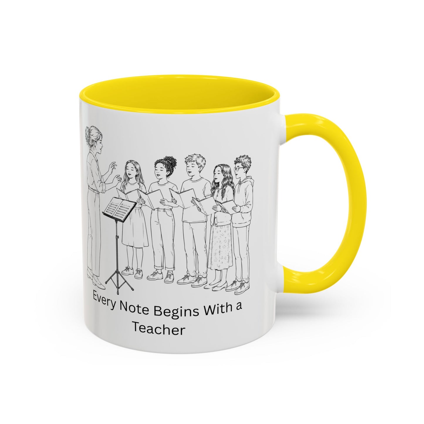 Choir Director Coffee Mug - Every Note Begins With a Teacher