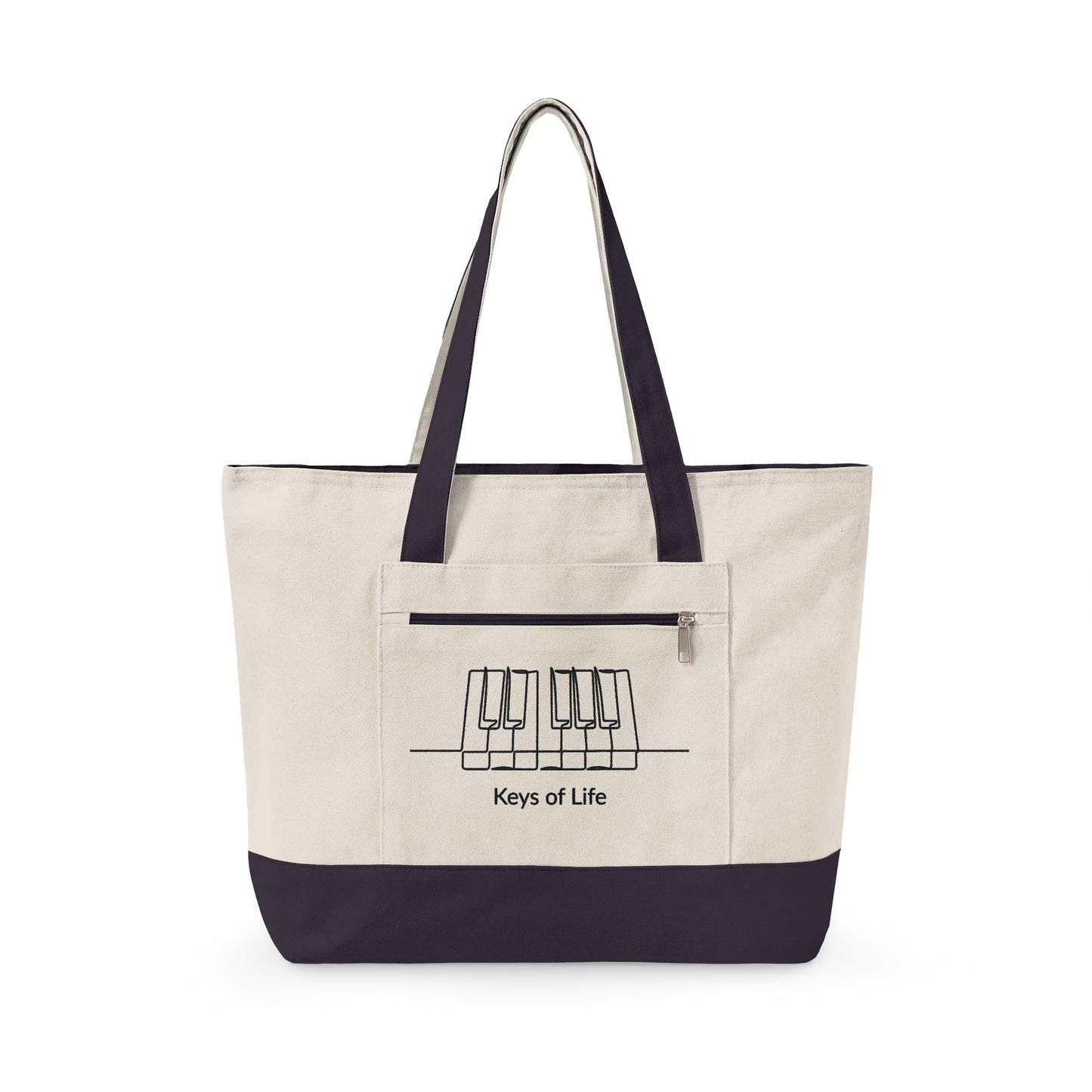 Keys of Life Keyboard Lover Zippered Canvas Tote