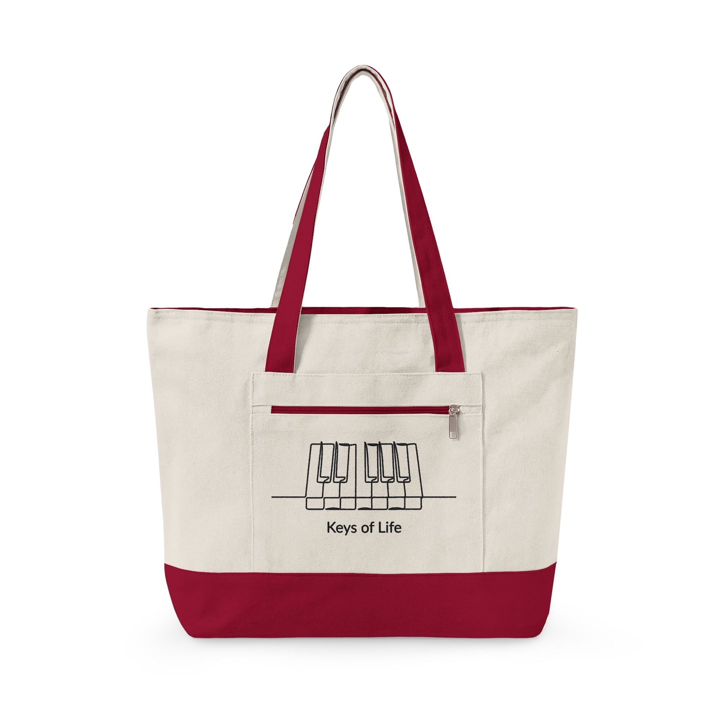 Keys of Life Keyboard Lover Zippered Canvas Tote