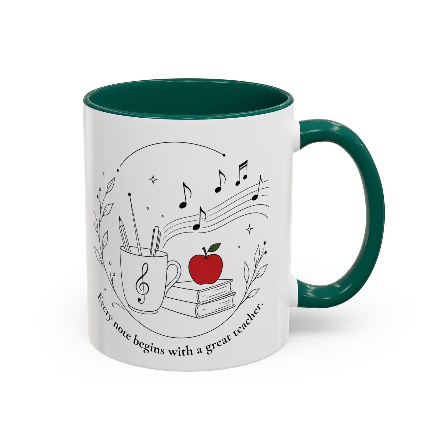 Teacher Appreciation Music Mug (11oz/15oz) — "Every note begins with a great teacher"