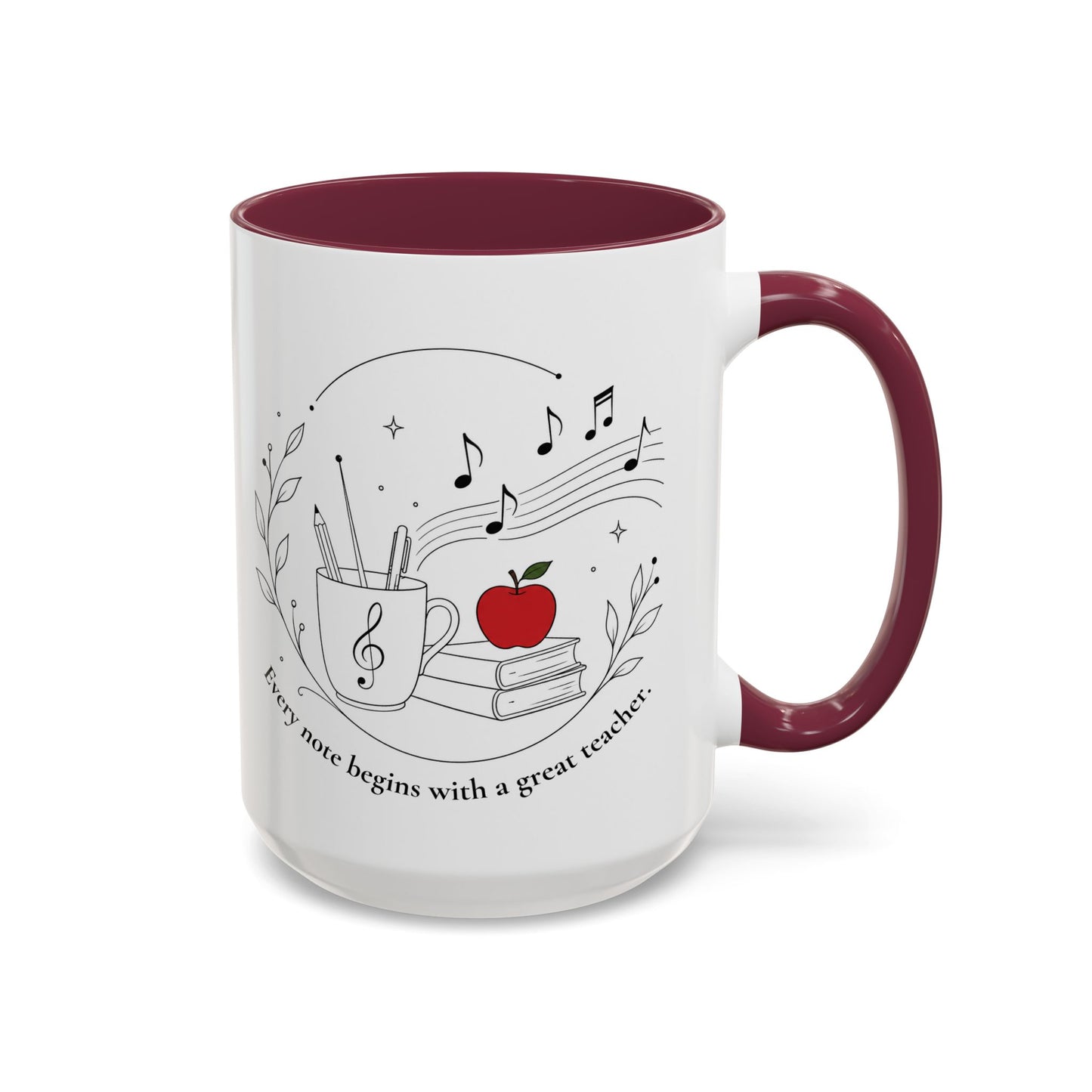 Teacher Appreciation Music Mug (11oz/15oz) — "Every note begins with a great teacher"