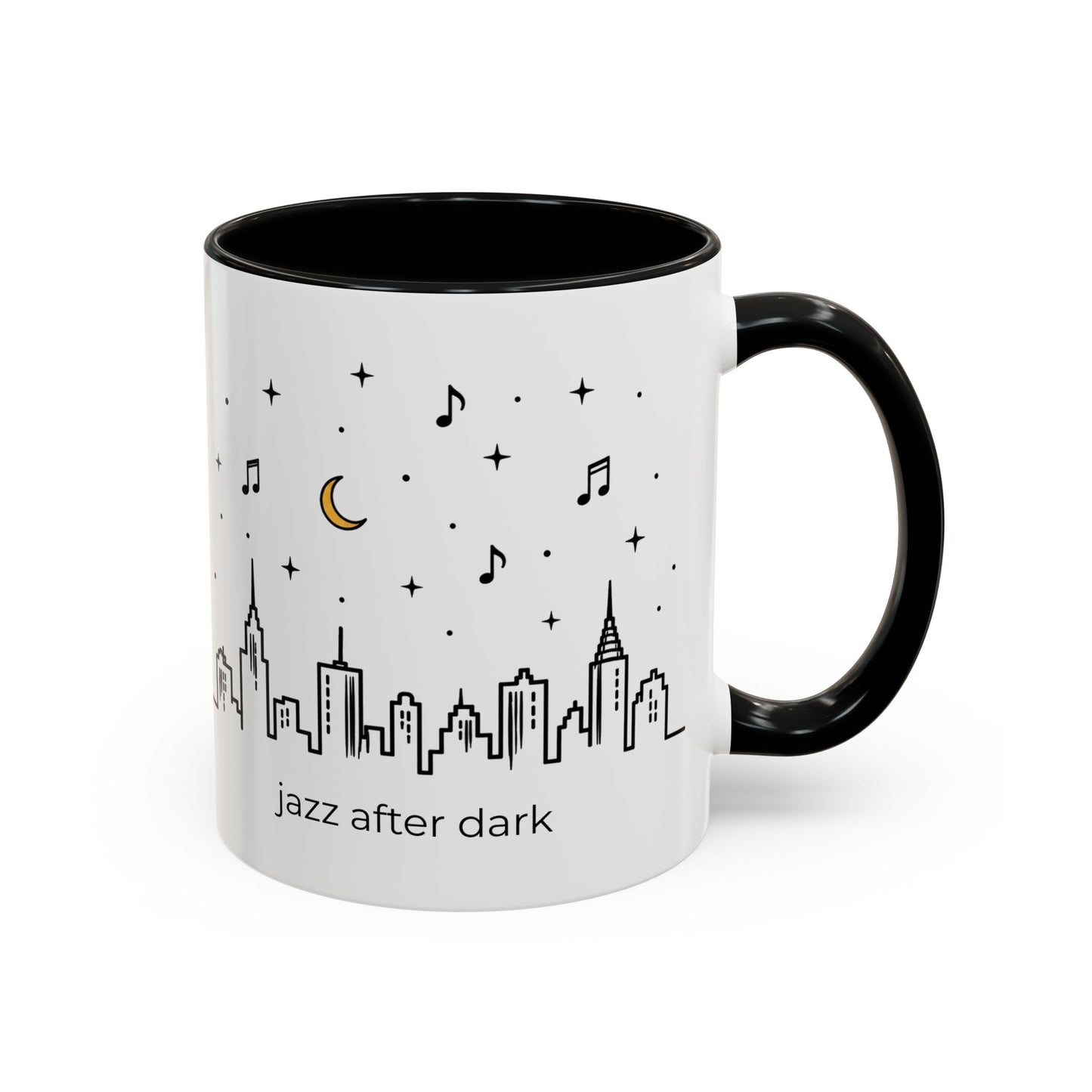 Jazz After Dark Coffee Mug — City Skyline Accent Mug (11/15oz)