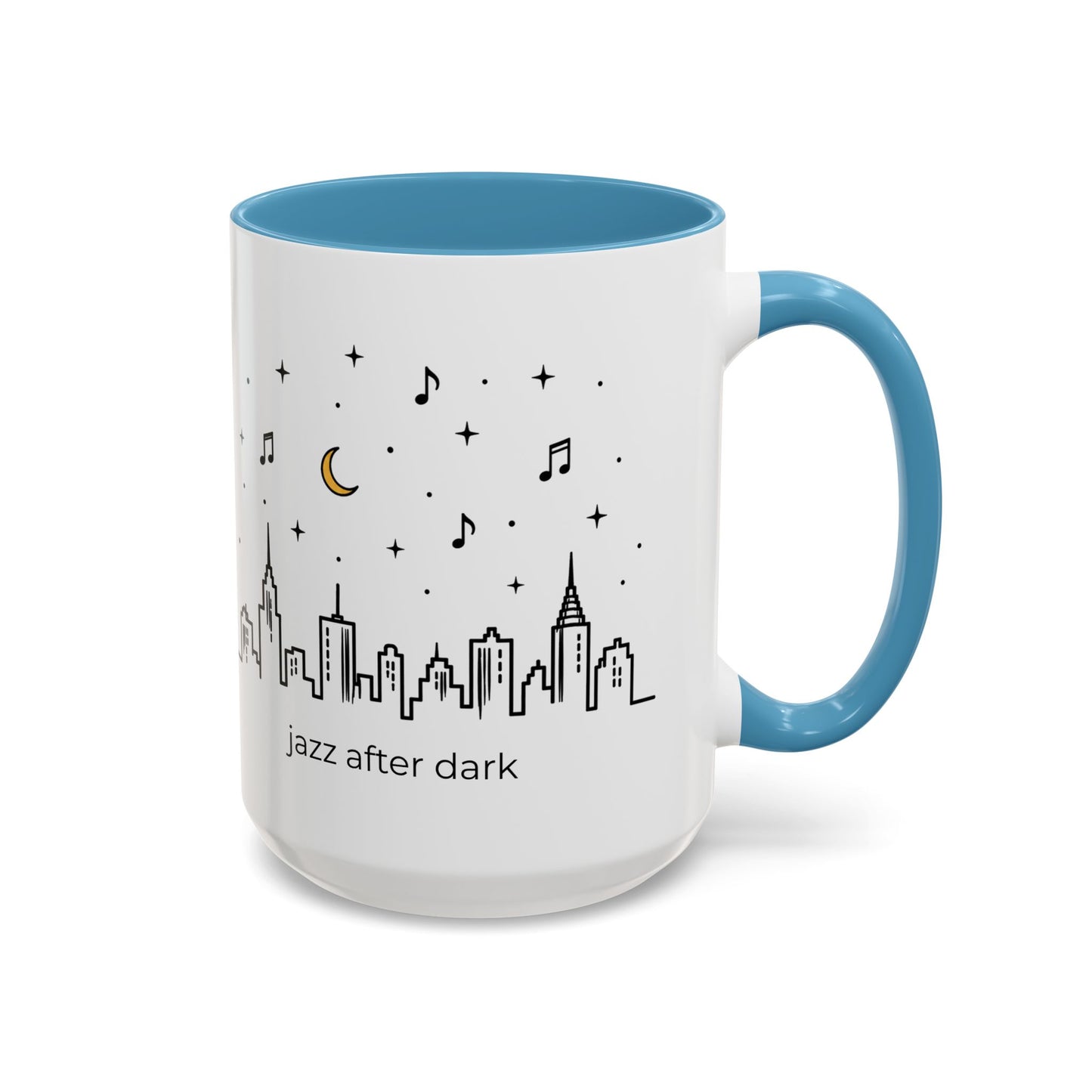 Jazz After Dark Coffee Mug — City Skyline Accent Mug (11/15oz)