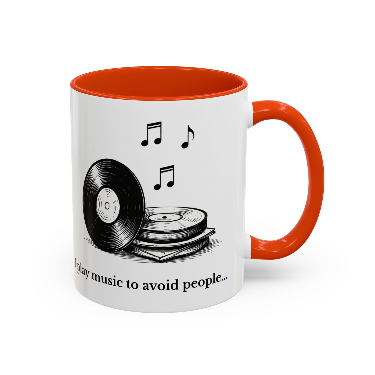 Music Lover Mug — "I Play Music to Avoid People" Ceramic Coffee Cup (11oz, 15oz)