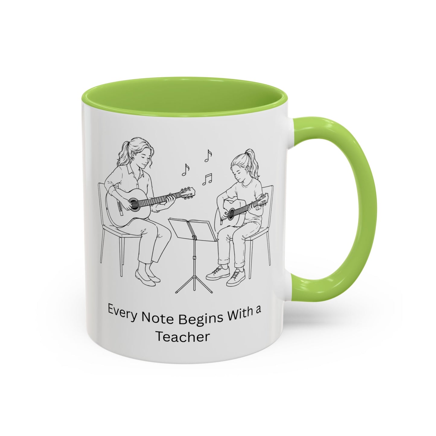 Guitar Teacher Coffee Mug - Every Note Begins With a Teacher