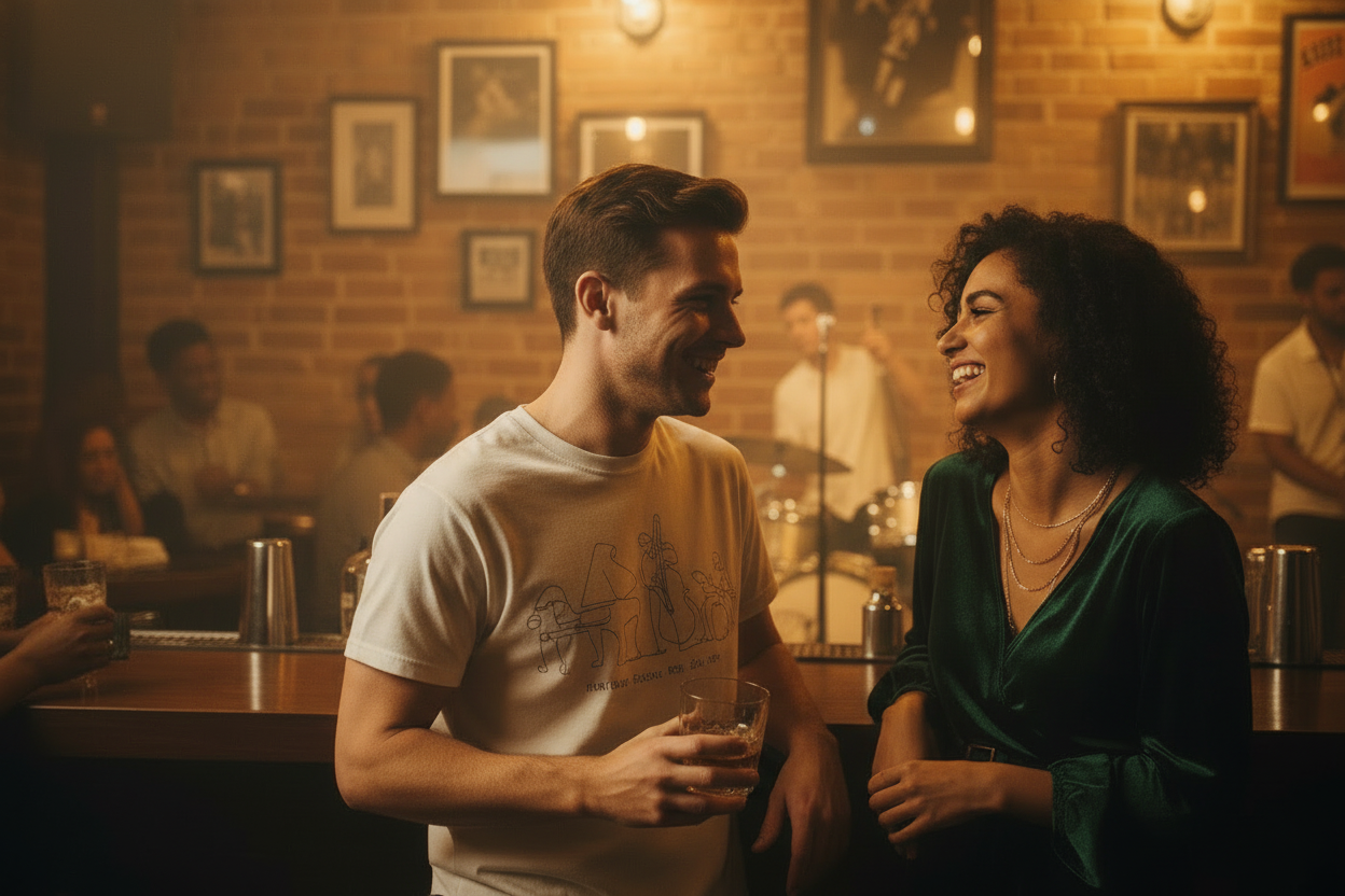 Jazz Band Tee — Zoomed Bar Scene