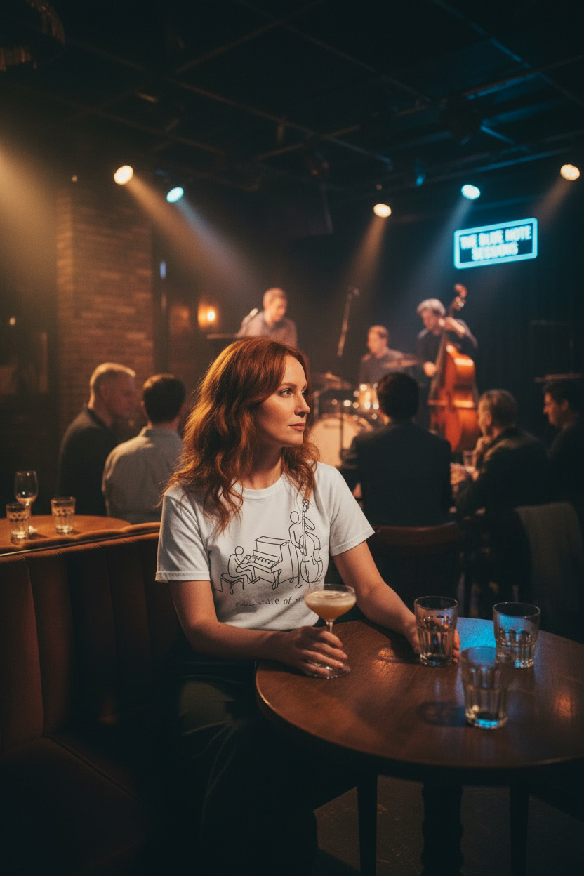 Woman at Jazz Club with audience